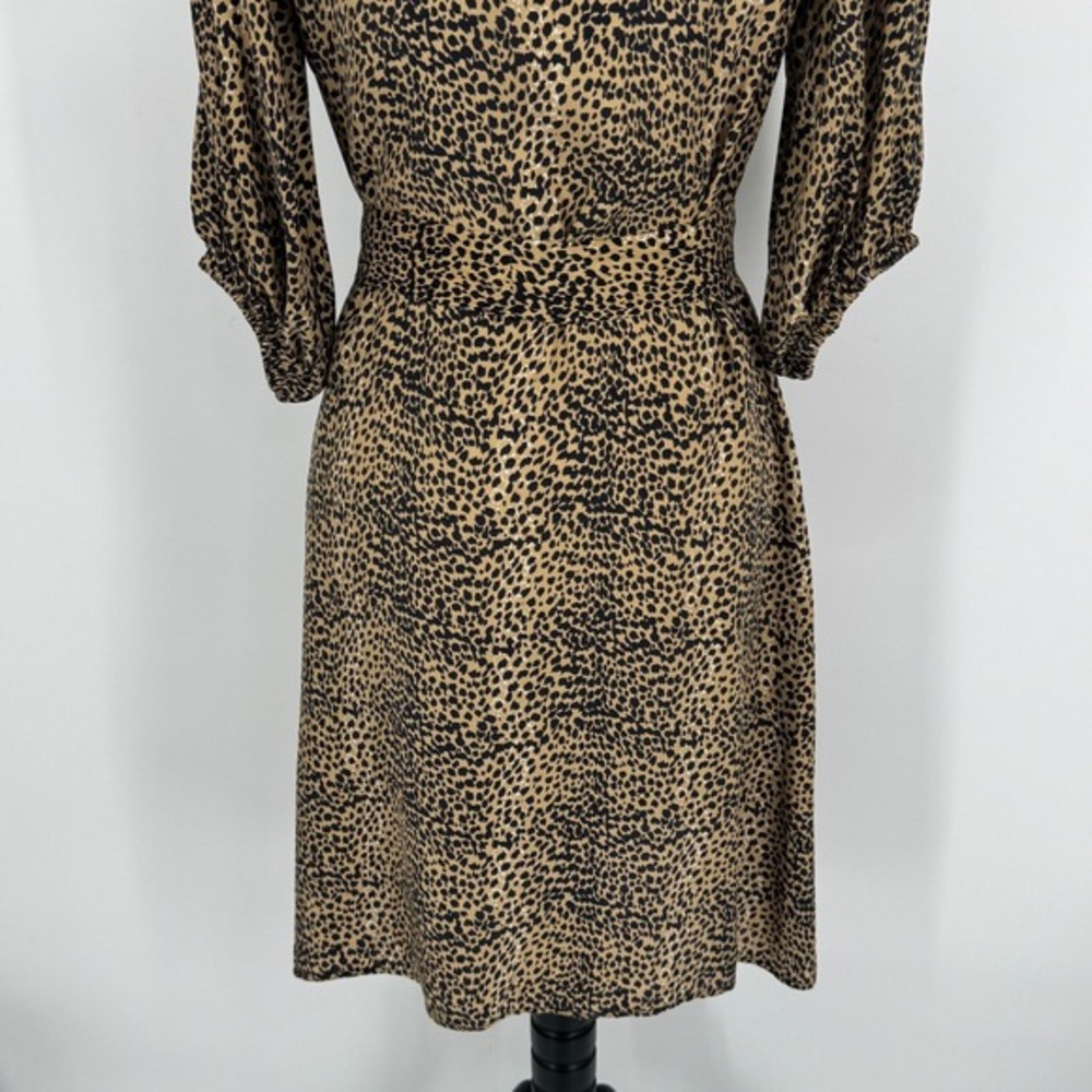 Emerson Fry Silk Fiona Dress Small Cheetah Animal Print Tie Waist Shirt Dress - Picture 10 of 12